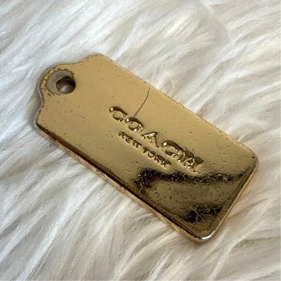 1.5" COACH Gold Fob Bag Charm Hang tag Hangtag - Picture 1 of 2